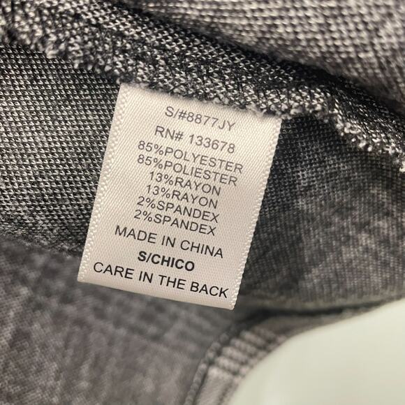 Love Tree Women's S Houndstooth Black White Open Front Long Jacket Coat - Picture 6 of 6